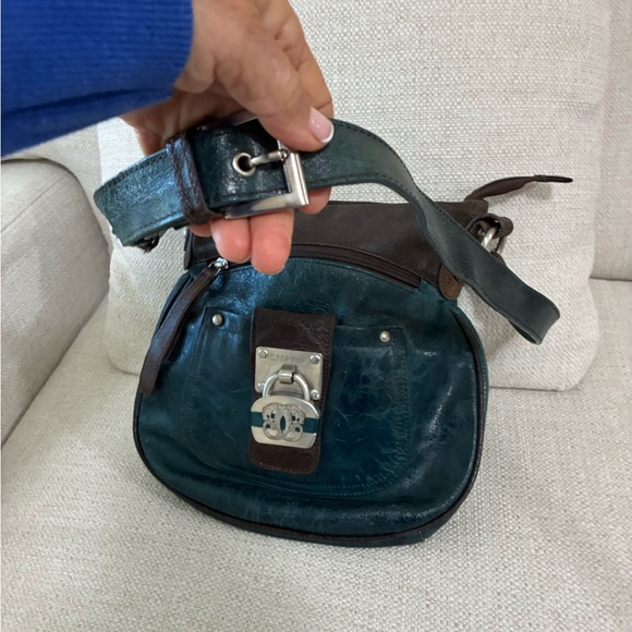 Americana By Sharif Teal &Brown
 Soft Lthr Crossbody /Shoulder
Bag - Picture 6 of 15